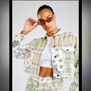 Jaded London: Patchwork Bandana Cropped Jacket. Size US 6. Good condition.